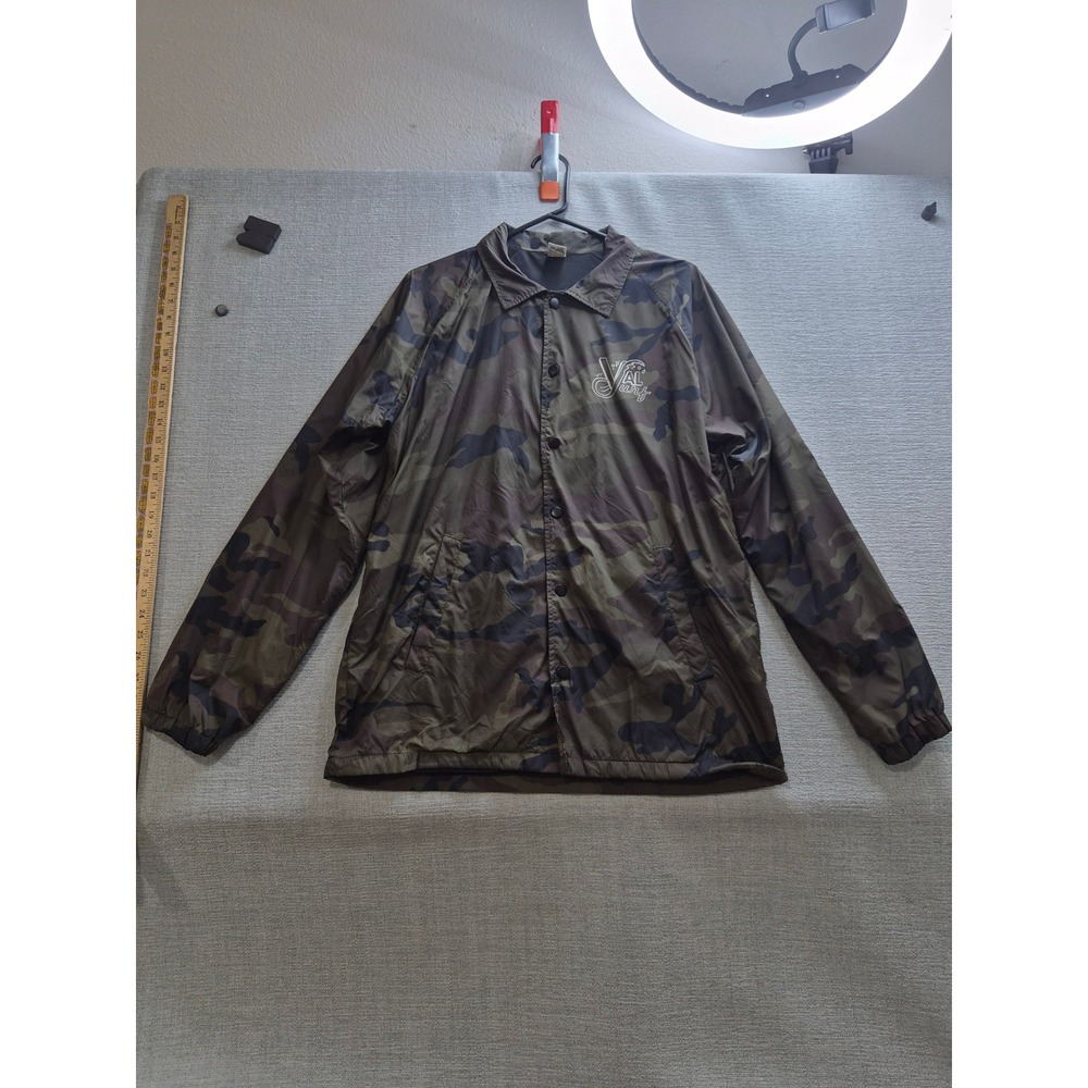 Val Surf Windbreaker Jacket Mens Multicolor Camouflage Raglan Sleeve Snap Up